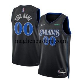 Maglia NBA Dallas Mavericks Personalizzate Nike 2023-2024 City Edition Nero Swingman - Uomo